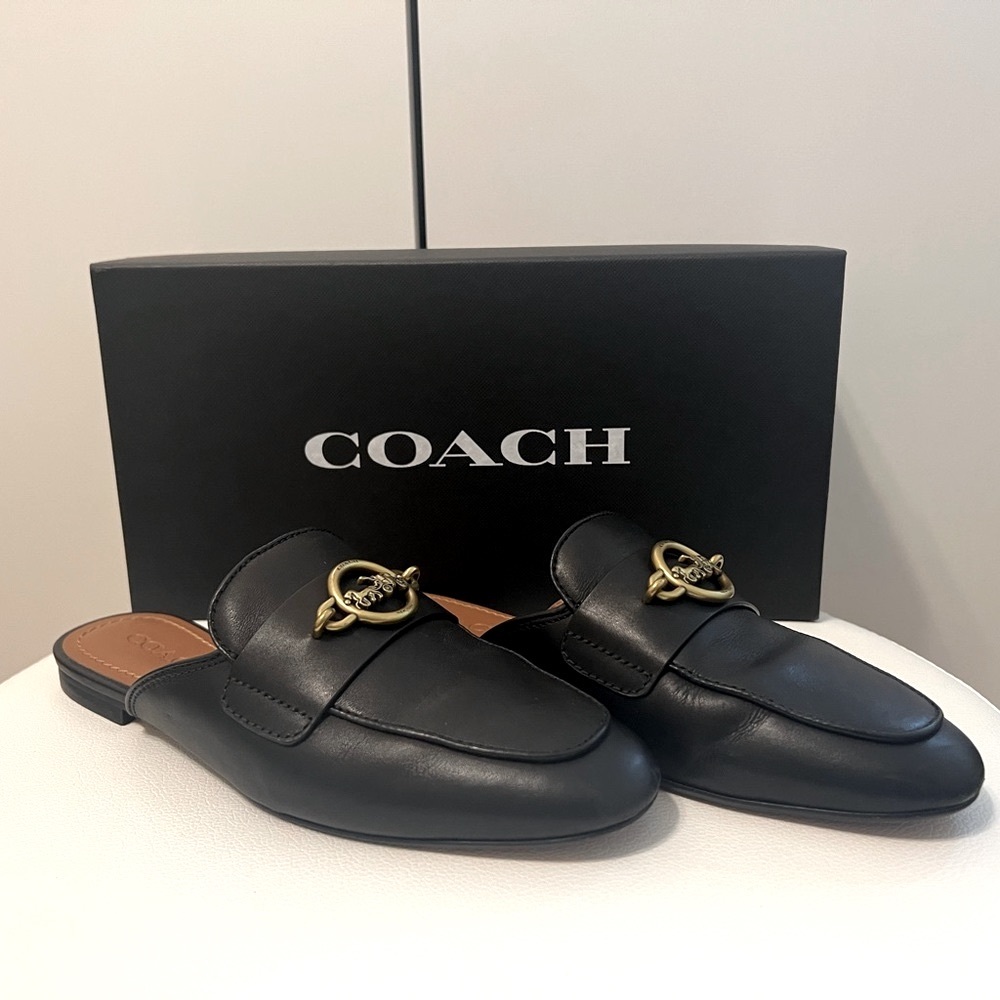 SOLD - Coach scotty loafer slide shoes Black - size 6.5b